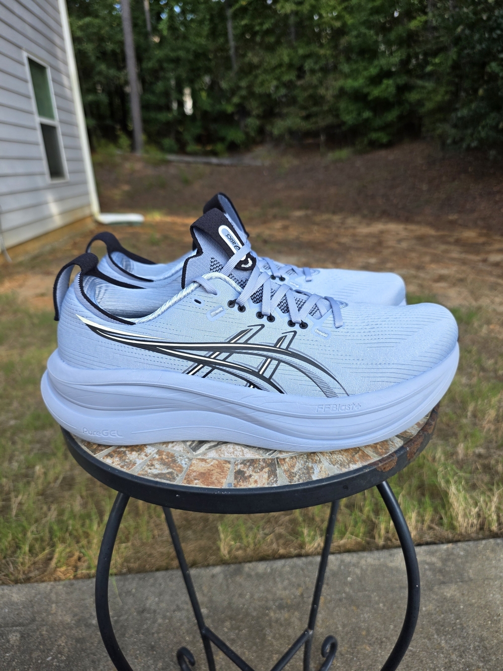 Asics Gel Nimbus 28 1011C127 Grey Blue/Black Running Shoes Men's Size 12 Worn 2x